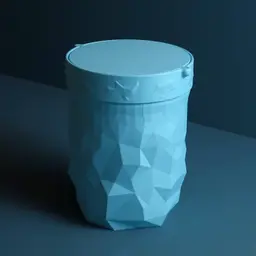 Trash can with swing lid “Glitch” 3d model
