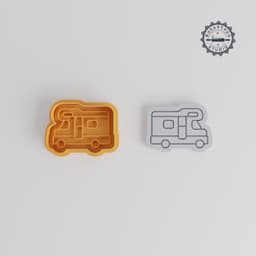 Motorhome Shape Cutter & Stamp Set, Perfect for Cookies & Fondant, Includes Camper Van, RV, Travel Trailer, 6 Pieces, S/M/L Sizes PRODUCT_3247 3d model