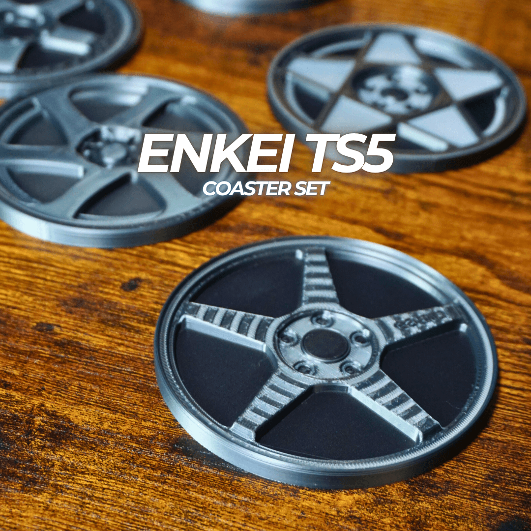 Enkei Inspired TS5 Wheel and Tire Coaster Set 3d model