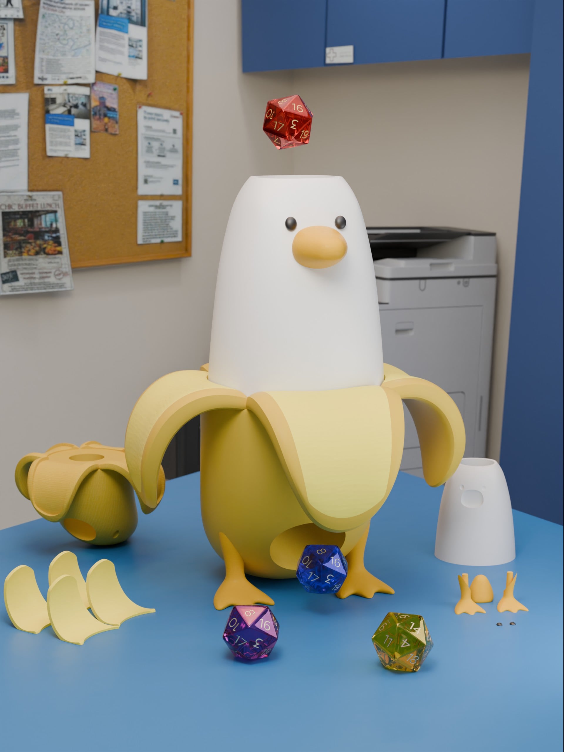 Banana Duck Dice Tower 3d model