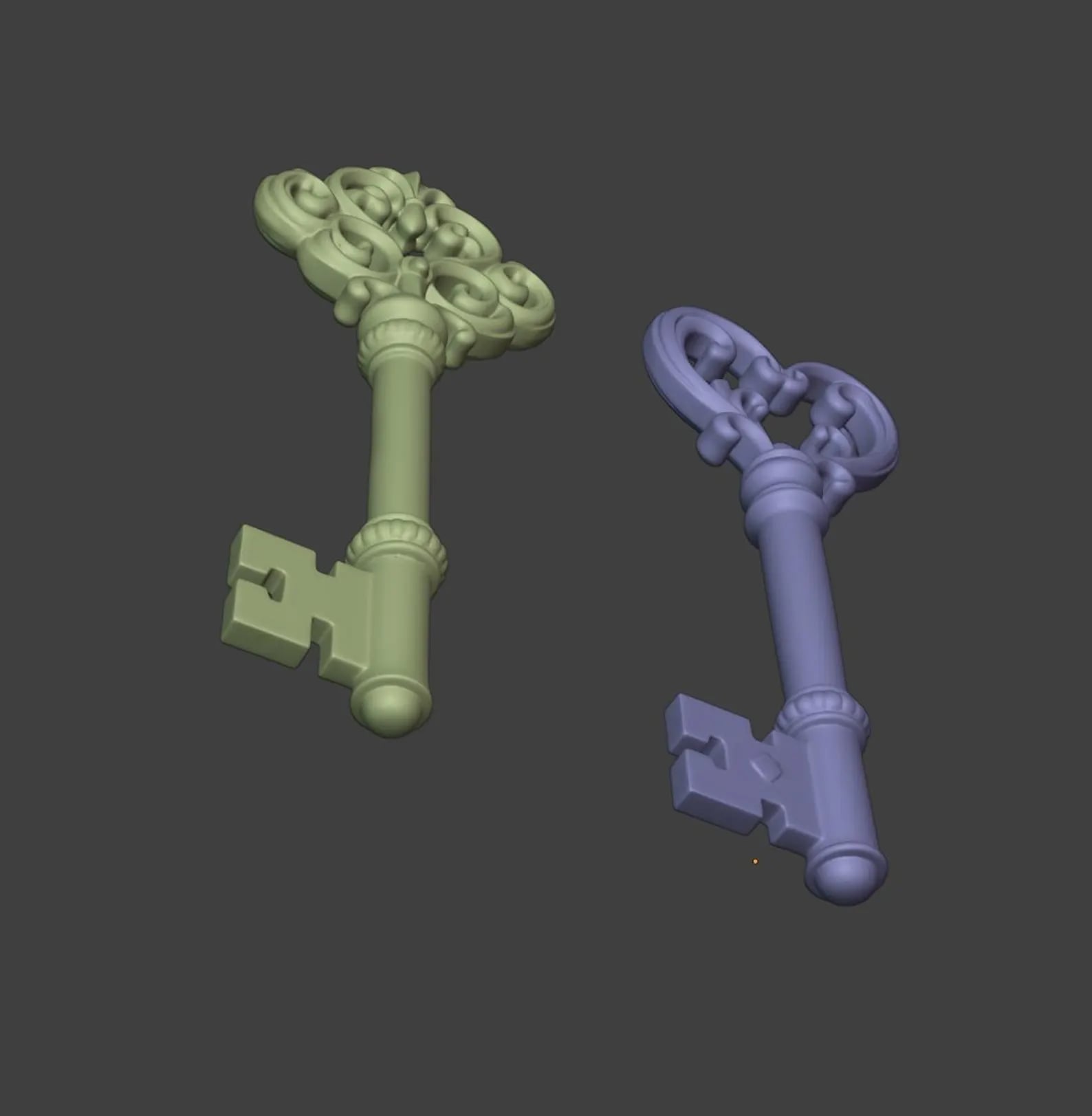 Vintage Ornate Skeleton Keys 3d model