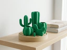 Desert Cacti Desk Organizer for Pens, Brushes 3d model