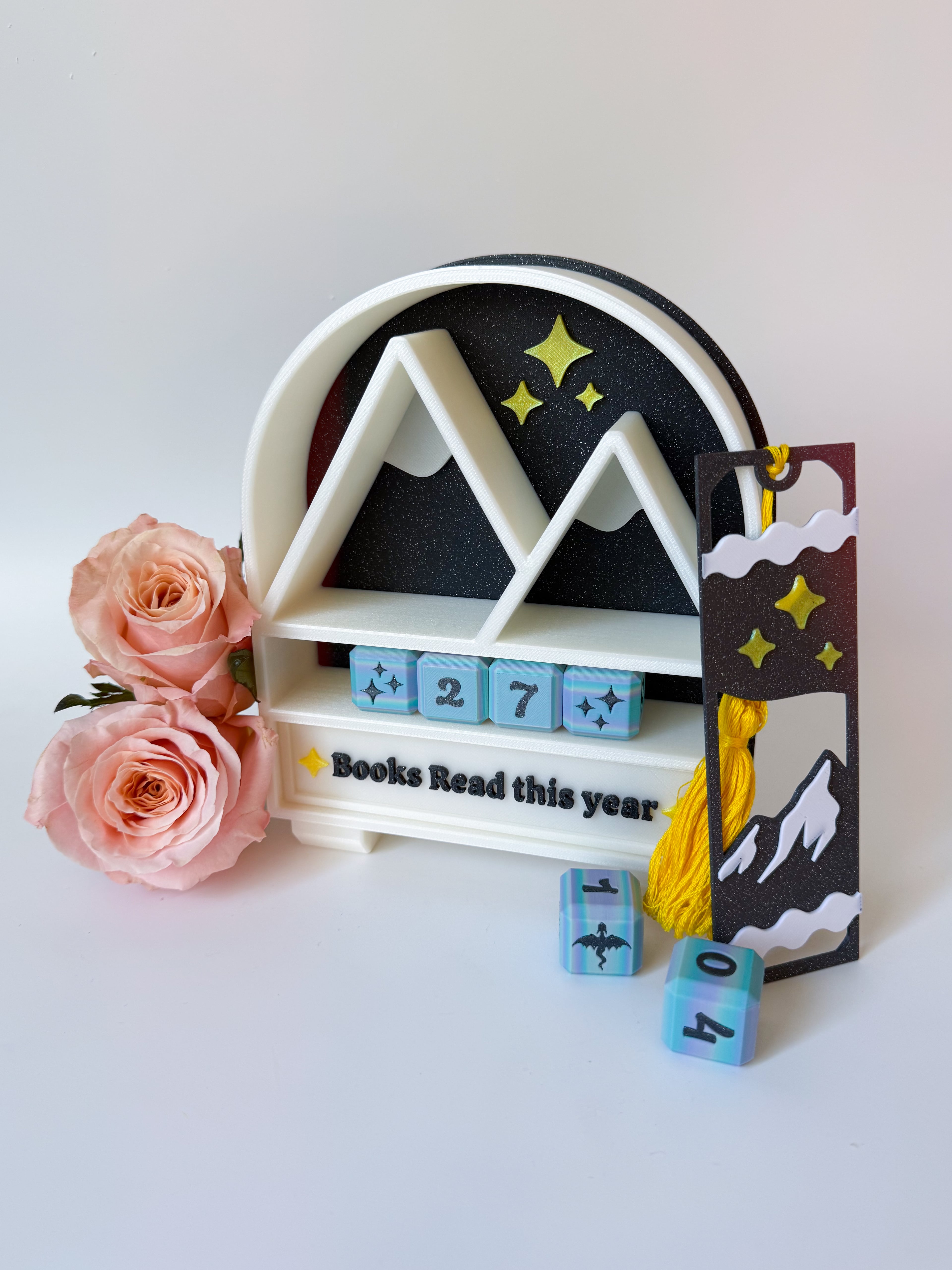 Mountain Book Tracker with Book mark 3d model