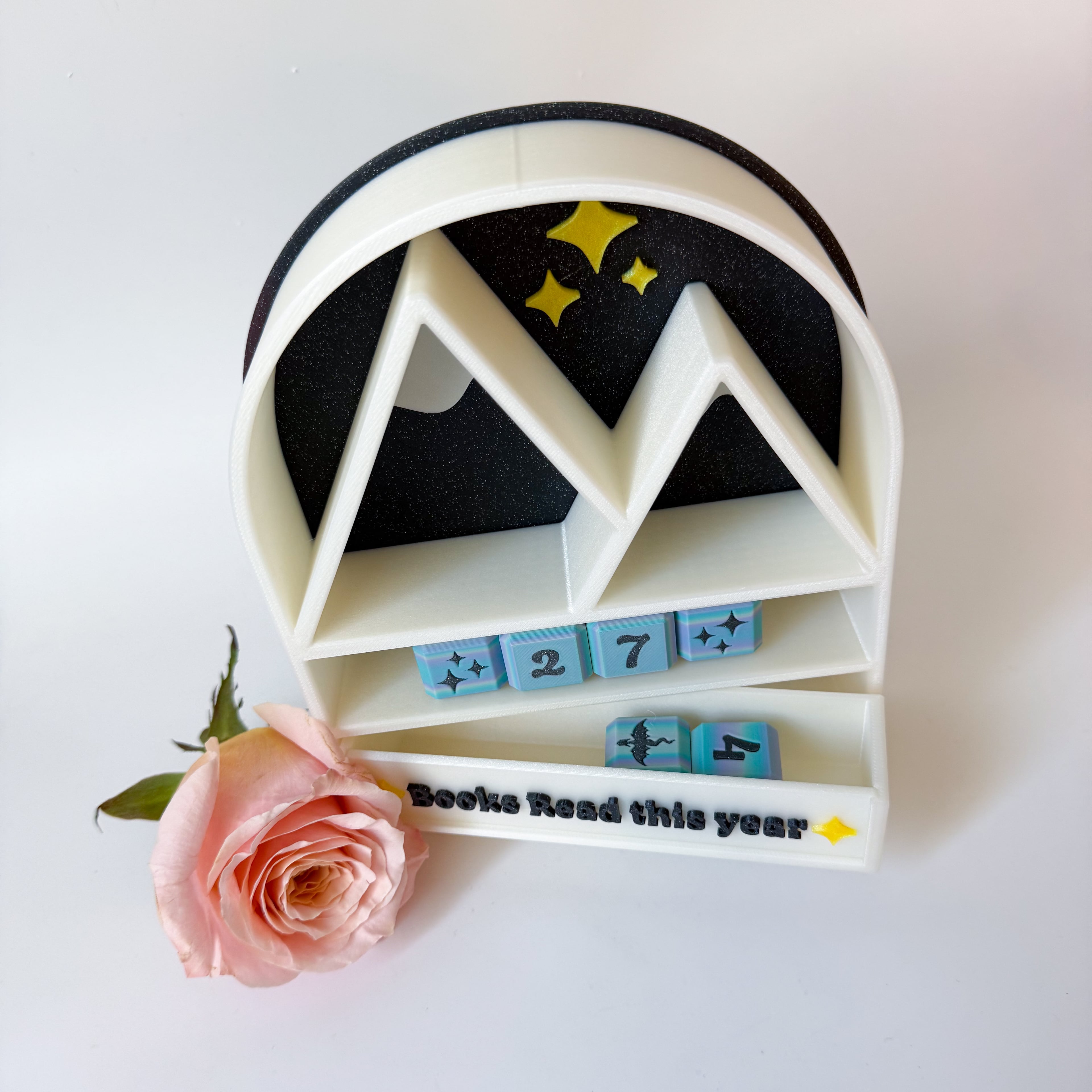 Mountain Book Tracker with Book mark 3d model