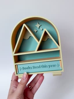 Mountain Book Tracker with Book mark 3d model