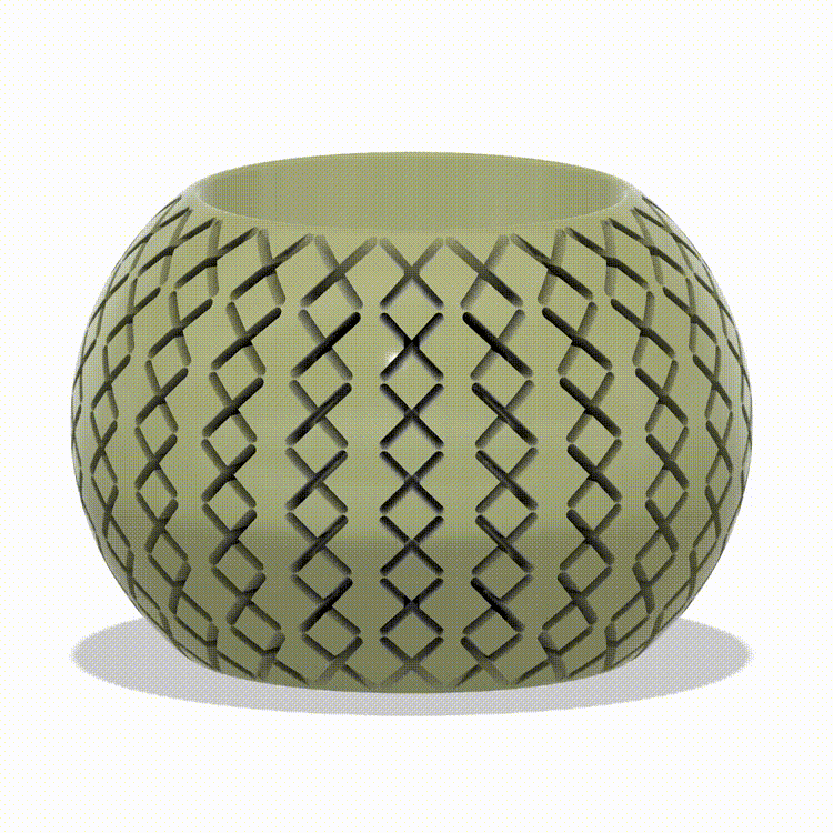 Cross Hatch Faceted Planter 3d model