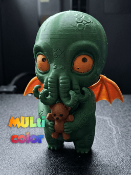 Baby Cthulhu Teddy Bear Multi-Color 3MF | Horror Cute Figure | Bambu Ready 3d model
