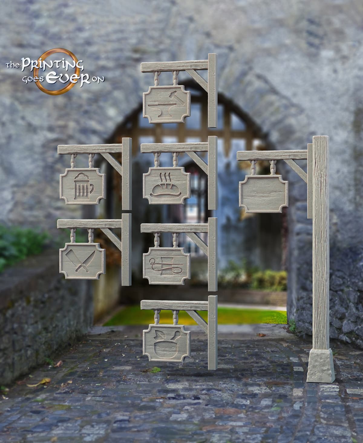 Shop Craft Signs - Building Decorations 3d model