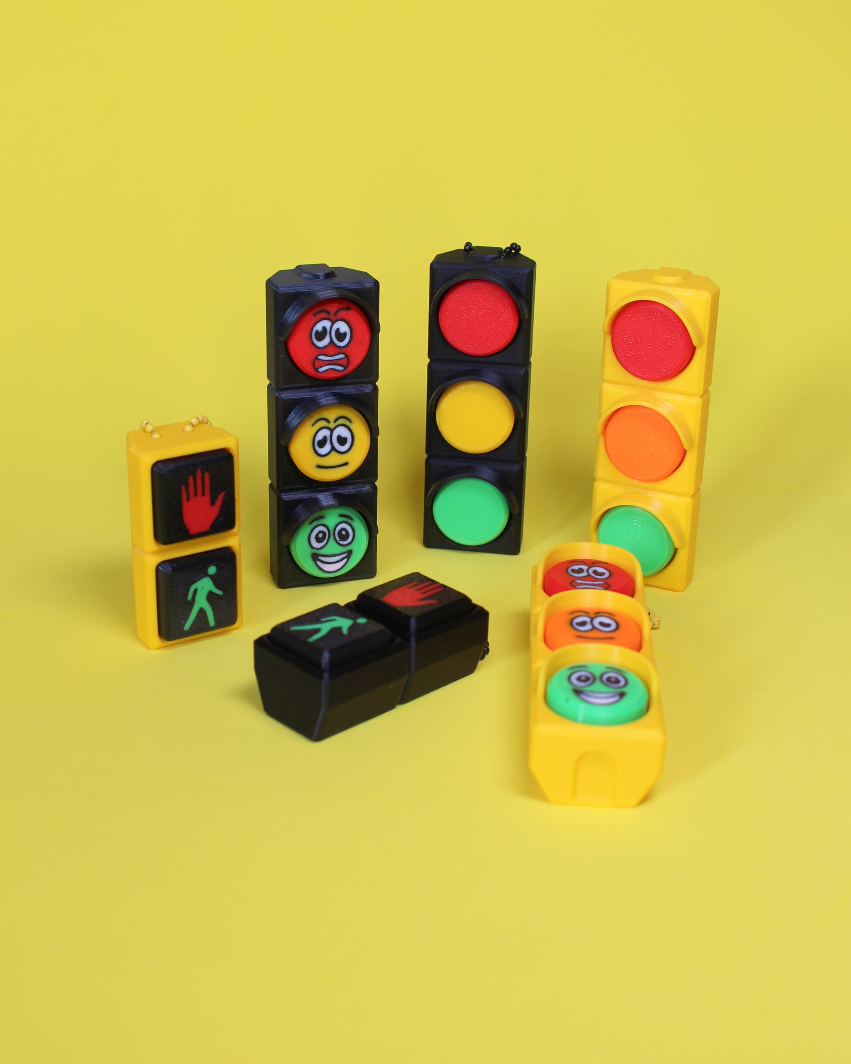 Traffic Lights Fidget Clicker - Keychain 3d model