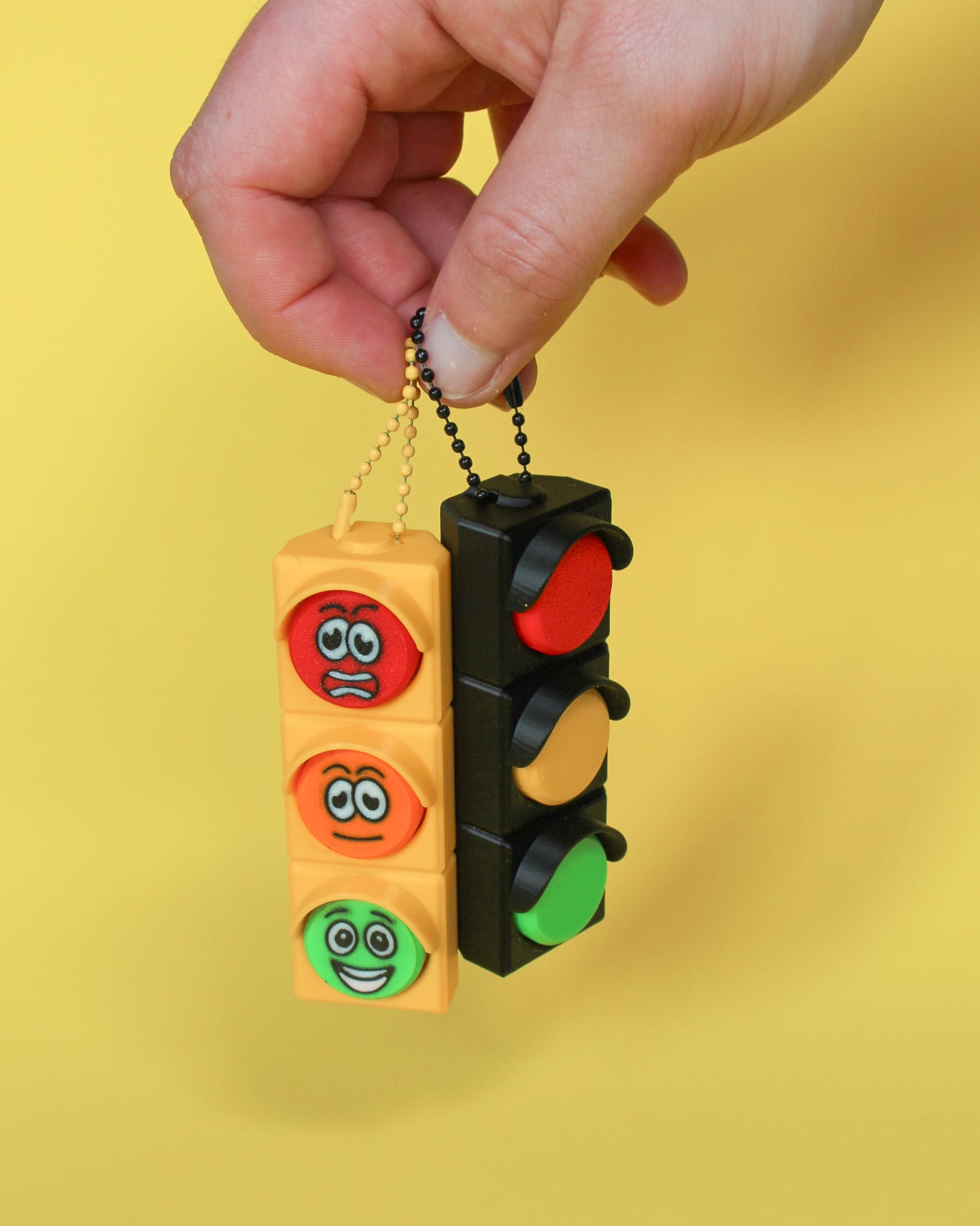 Traffic Lights Fidget Clicker - Keychain 3d model
