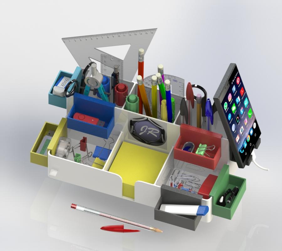 Desk Organizer I - STL Files 3d model