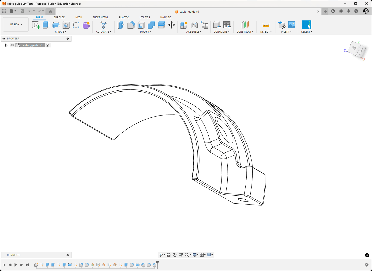 Bottom bracket cable guide (40 mm) 3d model