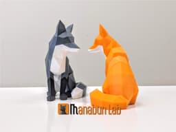 Low Poly Fox Magnet Puzzle (No supports, no AMS) 3d model