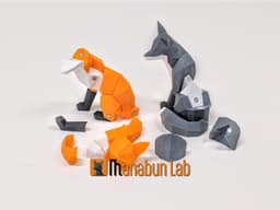 Low Poly Fox Magnet Puzzle (No supports, no AMS) 3d model