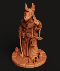 Anubis Plague Doctor Statue | Egyptian Myth Horror Figure | Ancient Mythology Crossover 3d model