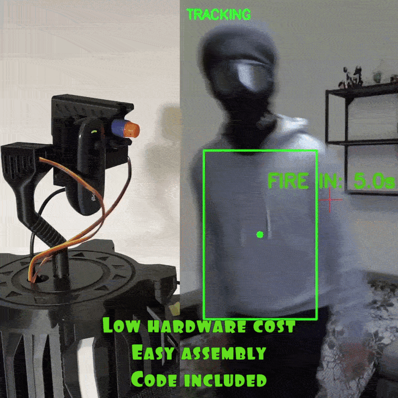 Sentinel Auto turret - Arduino Raspberry Autonomous Mechanical Nerf Blaster DIY Maker Project 3d model
