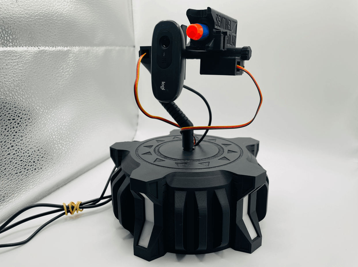 Sentinel Auto turret - Arduino Raspberry Autonomous Mechanical Nerf Blaster DIY Maker Project 3d model
