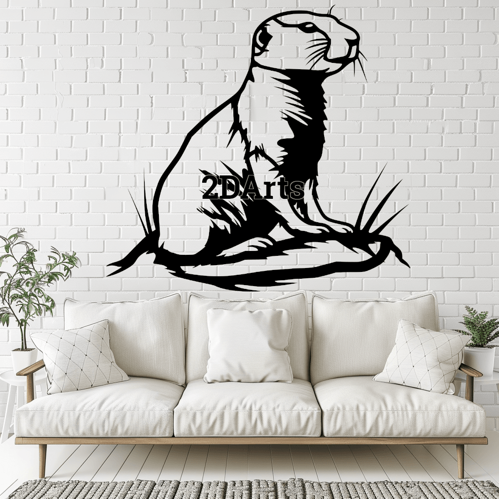 Prairie Dog 2D Wall Art/Window Art - Digital STL & SVG File 3d model