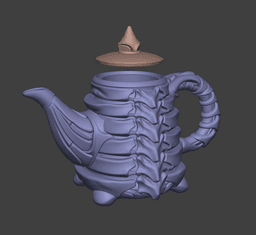 Gothic Vertebrae Tea Pot – Dark Fantasy Teapot Decor 3d model