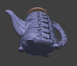 Gothic Vertebrae Tea Pot – Dark Fantasy Teapot Decor 3d model