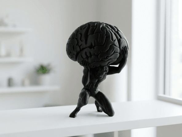 Atlas Brain Sculpture - Surreal Symbolic Art 3d model
