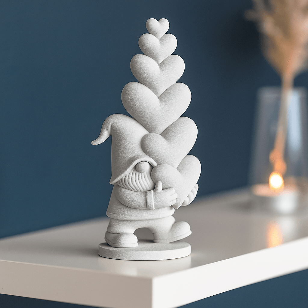 Heart Gnome Figure | Christmas Decoration | Festive Love Holiday Decor 3d model