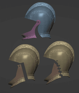DRAKEBLOOD HELMET CANONICAL BUNDLE – 3 BEVOR SYSTEMS life size – Dark Souls Fan Art 3d model
