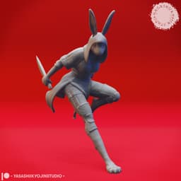 Warren of Rabbitfolk - Tabletop Miniatures (Pre-Supported) 3d model
