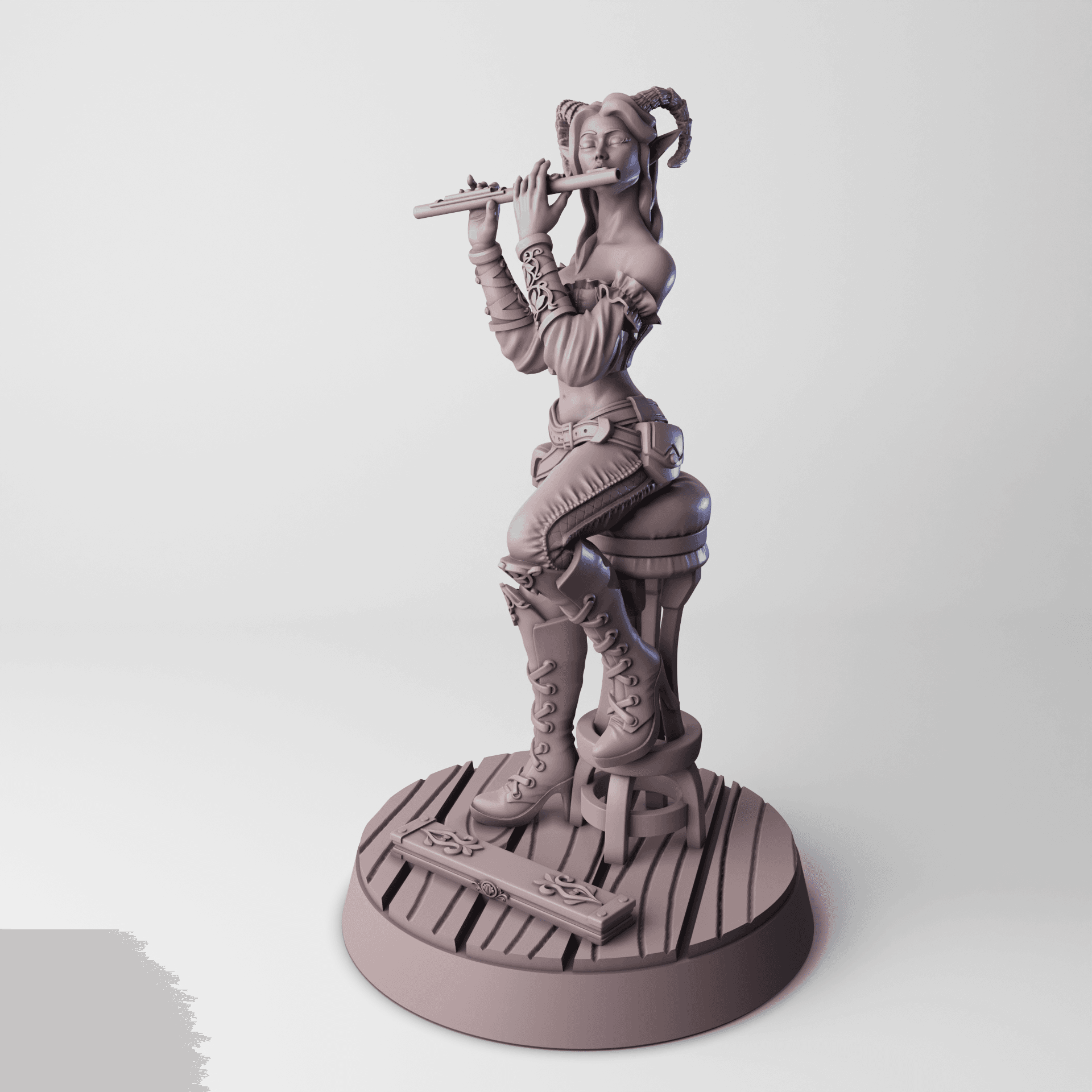 Tiefling Bard - Hellspawn Tabletop RPG Mini 3d model