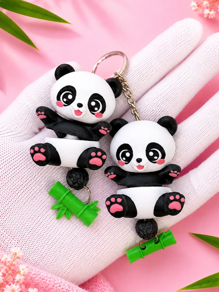 Cute Flexi Baby Panda Toy / Keychain - FREE 3d model