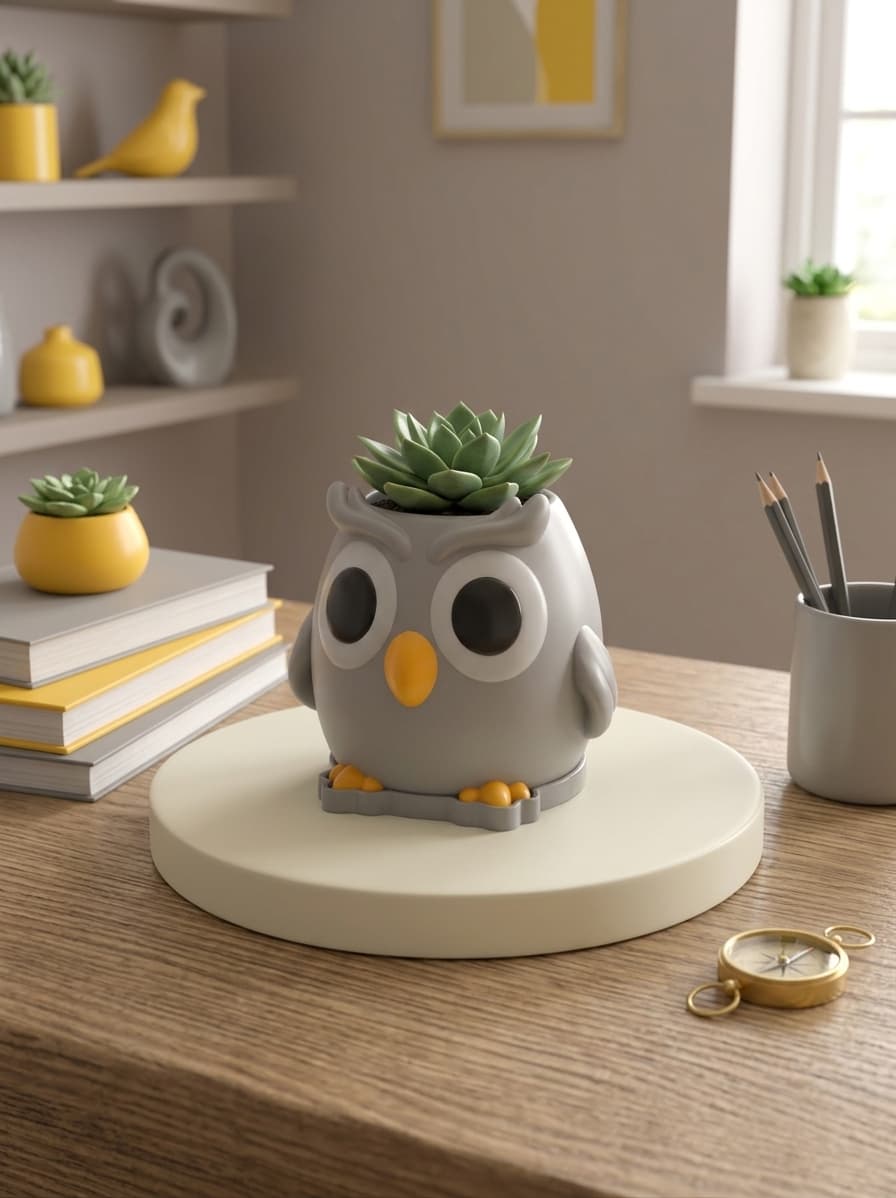 Mini Owl Animal Planter 3d model