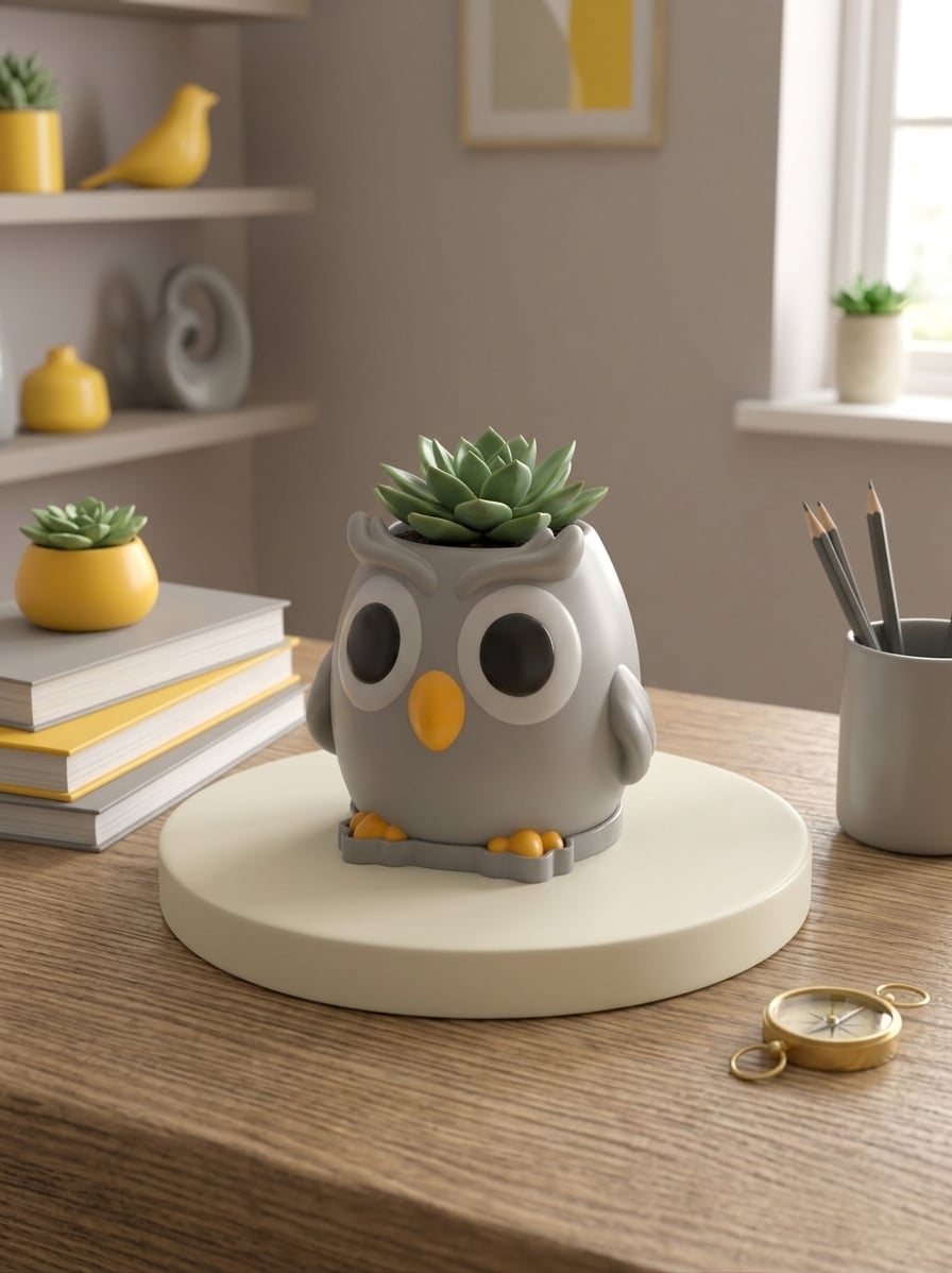 Mini Owl Animal Planter 3d model