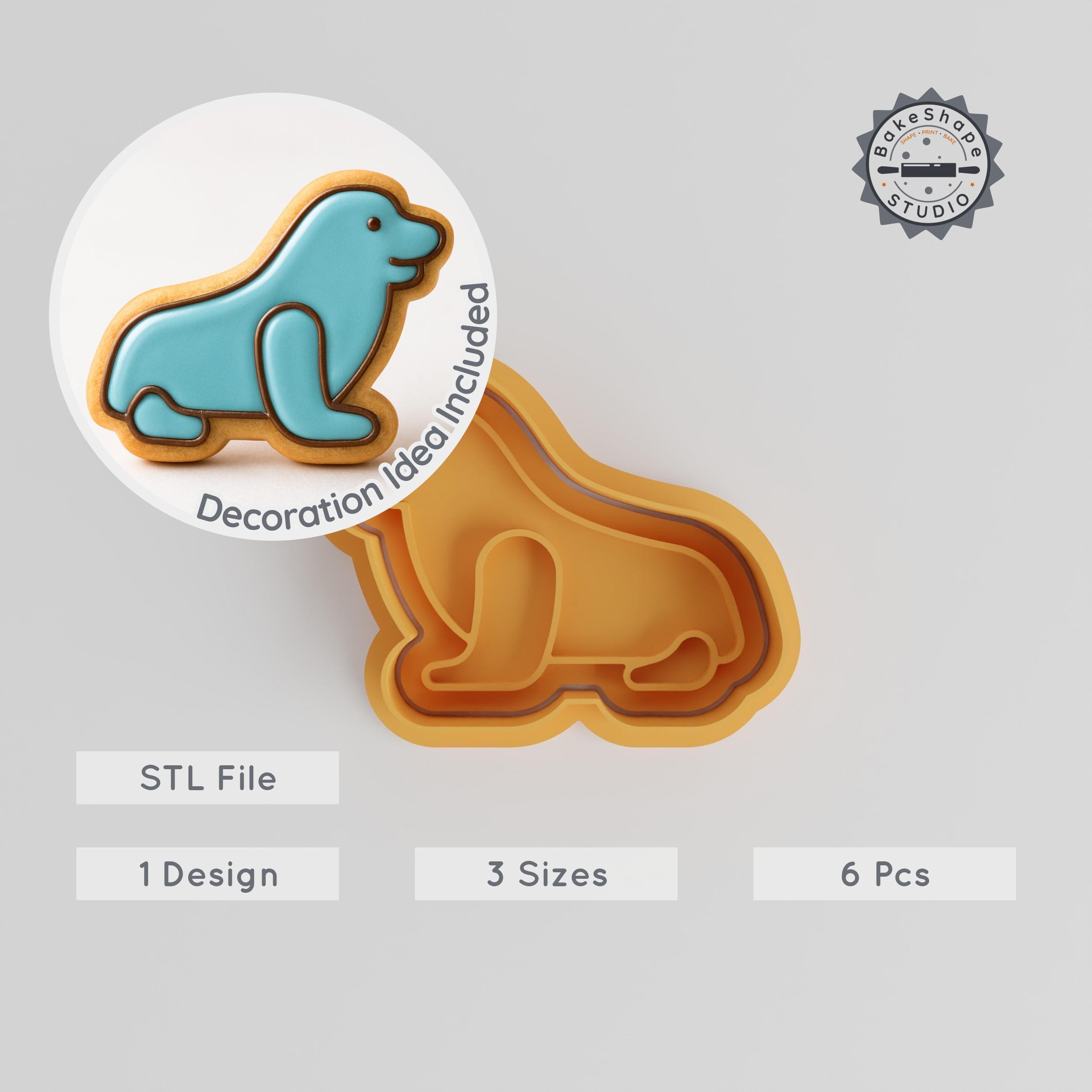 Seal Shape Cutter & Stamp, Cookie & Fondant Tool, 6-Piece Set, Marine Mammal Designs, S/M/L Sizes PRODUCT_1135 3d model