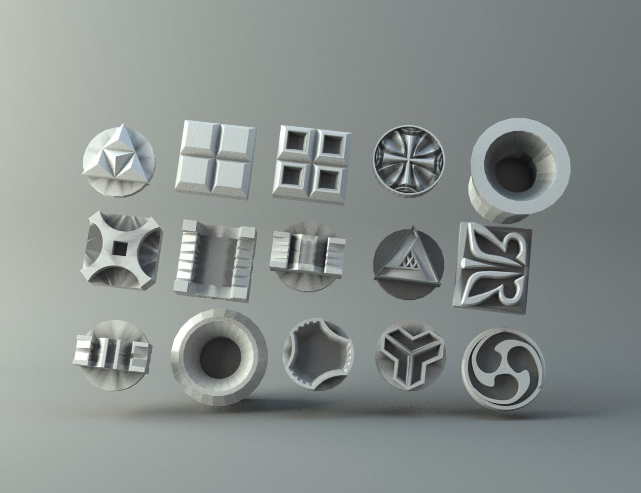 Stamp leather series 3d model