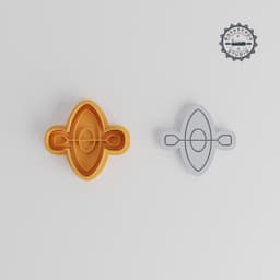 Kayak Shape Cutter & Stamp Set, Watercraft Design, 3 Sizes S/M/L, Perfect for Cookies & Fondant PRODUCT_601 3d model