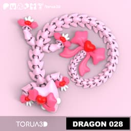 Articulated Dragon 028 - Print in place - No supports - Valentine's Day - 3mf - STL 3d model