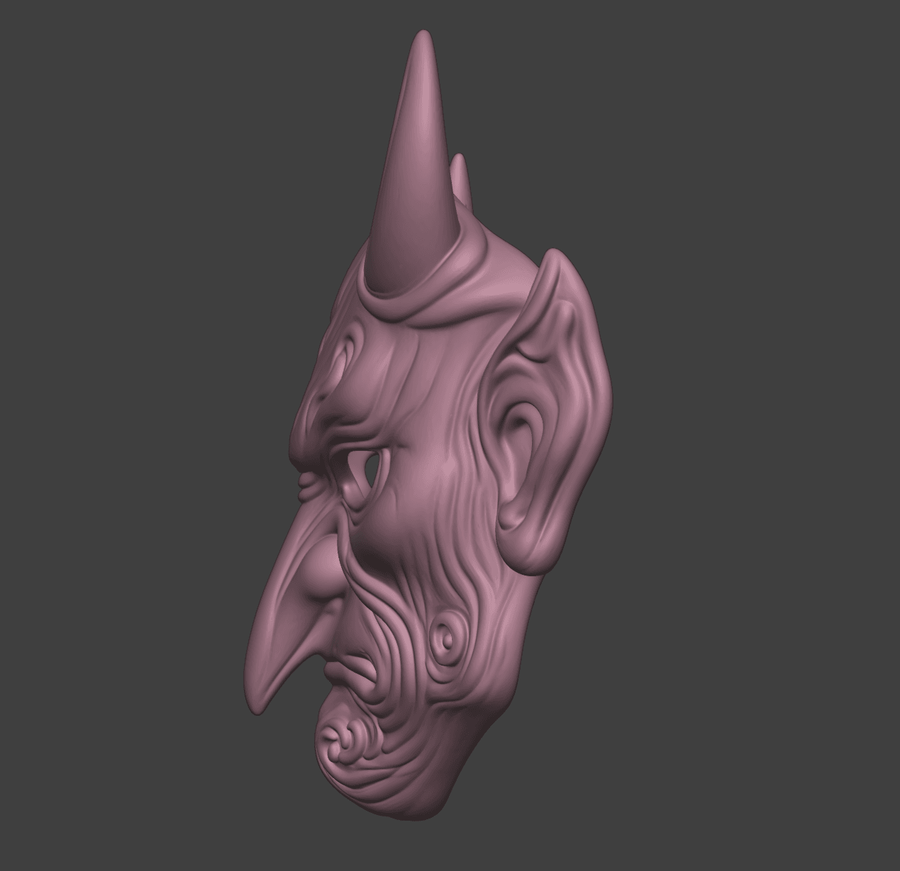 Sin Eater Mask - Dark Ritual Horned Mask 3d model