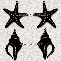 Dolphin Gift Box with Starfish and Shell Earrings, Pendants, Keychains, Springtime Jewelry 3d model