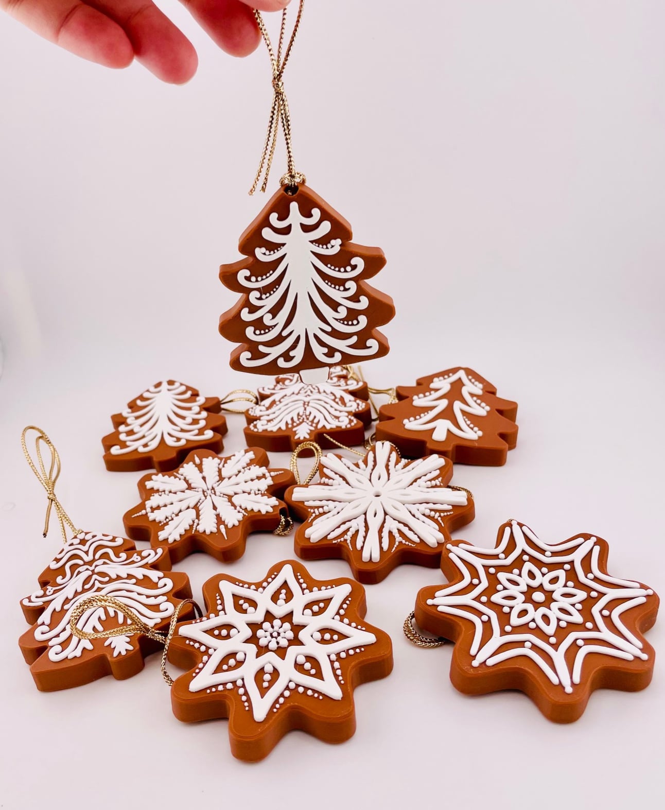 Gingerbread Cookie Ornaments Set 2 3d model