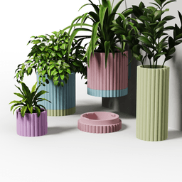 PETAL Collection - Planter Set 3d model