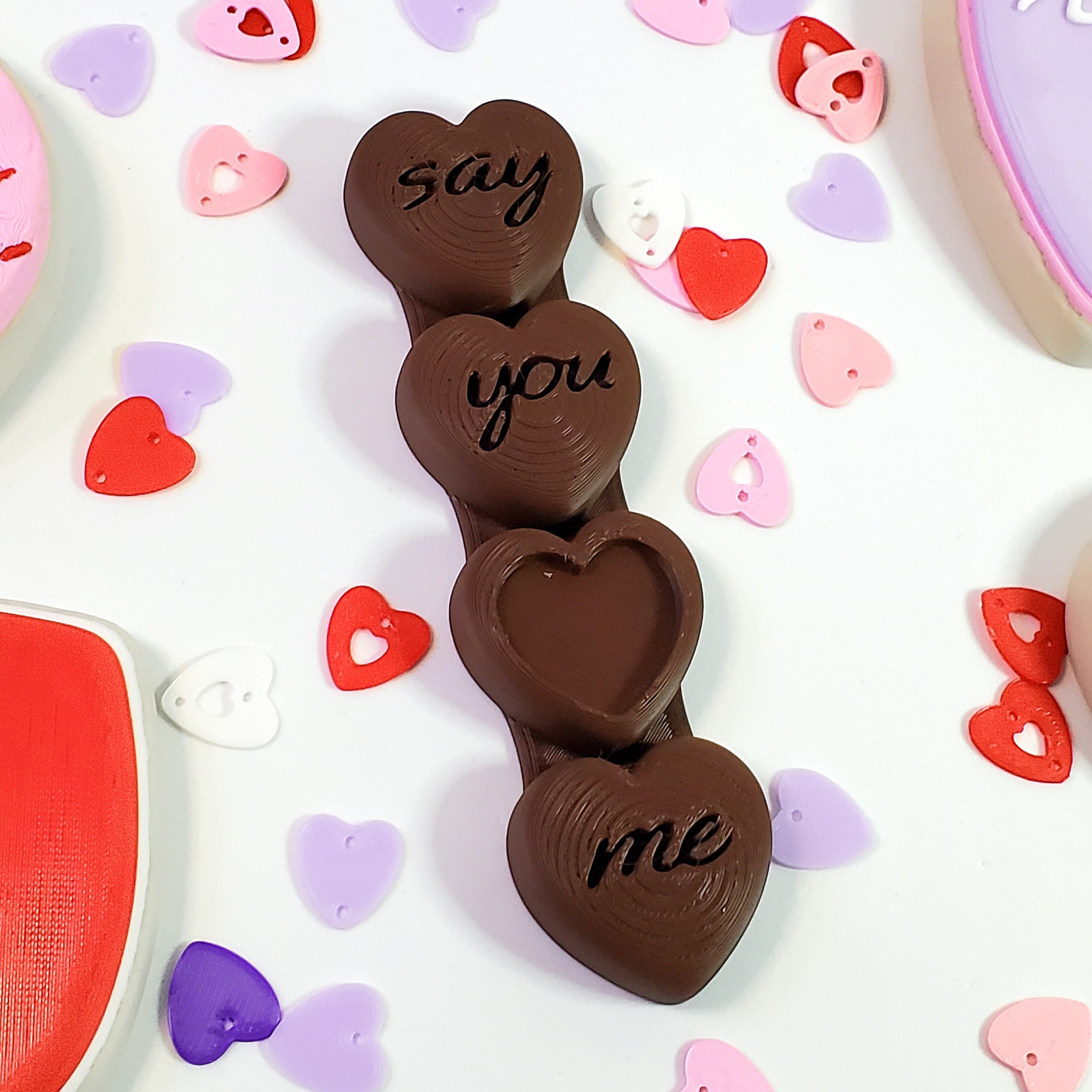 'Say You Love Me' Heart-Shape Chocolate Candy Bar for Valentine's Day :: Delicious Desserts! 3d model