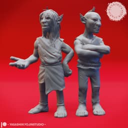 Deep Gnome Twins - Topsy and Turvy -Tabletop Miniatures (Pre-Supported) 3d model