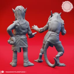 Deep Gnome Twins - Topsy and Turvy -Tabletop Miniatures (Pre-Supported) 3d model