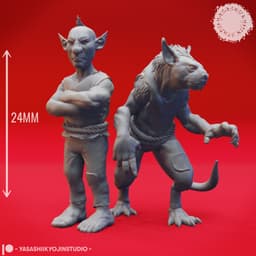 Deep Gnome Twins - Topsy and Turvy -Tabletop Miniatures (Pre-Supported) 3d model