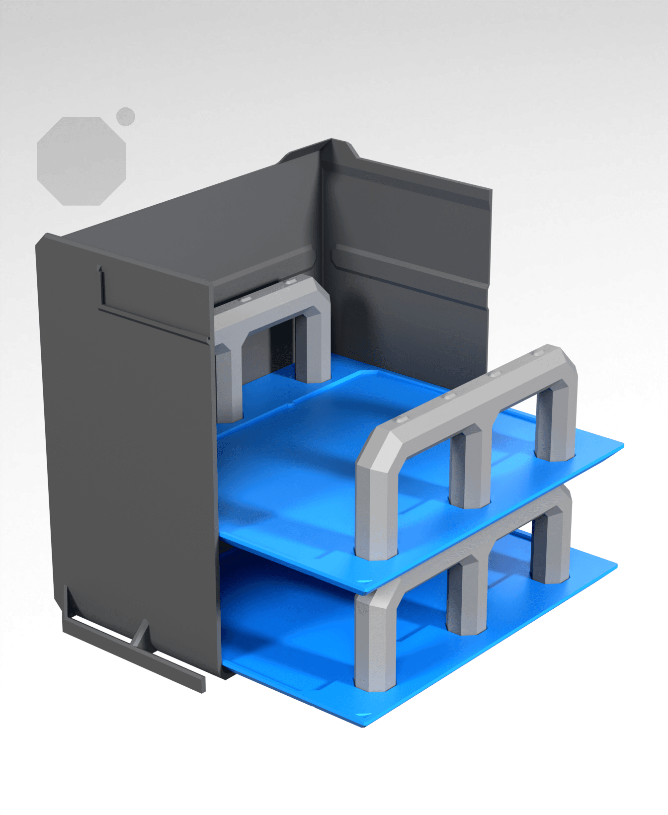 4x2 - Plain - Simple Drawer Stacking Plate 3d model