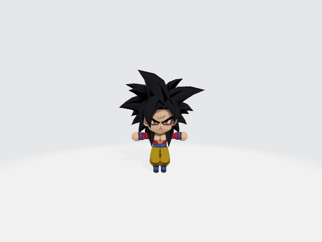 Baby Goku Super Saiyan IV 3d model
