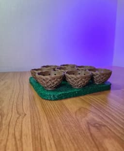 Easter Egg Display Stand – Holds 8 Eggs in Woven Nest Cups 3d model