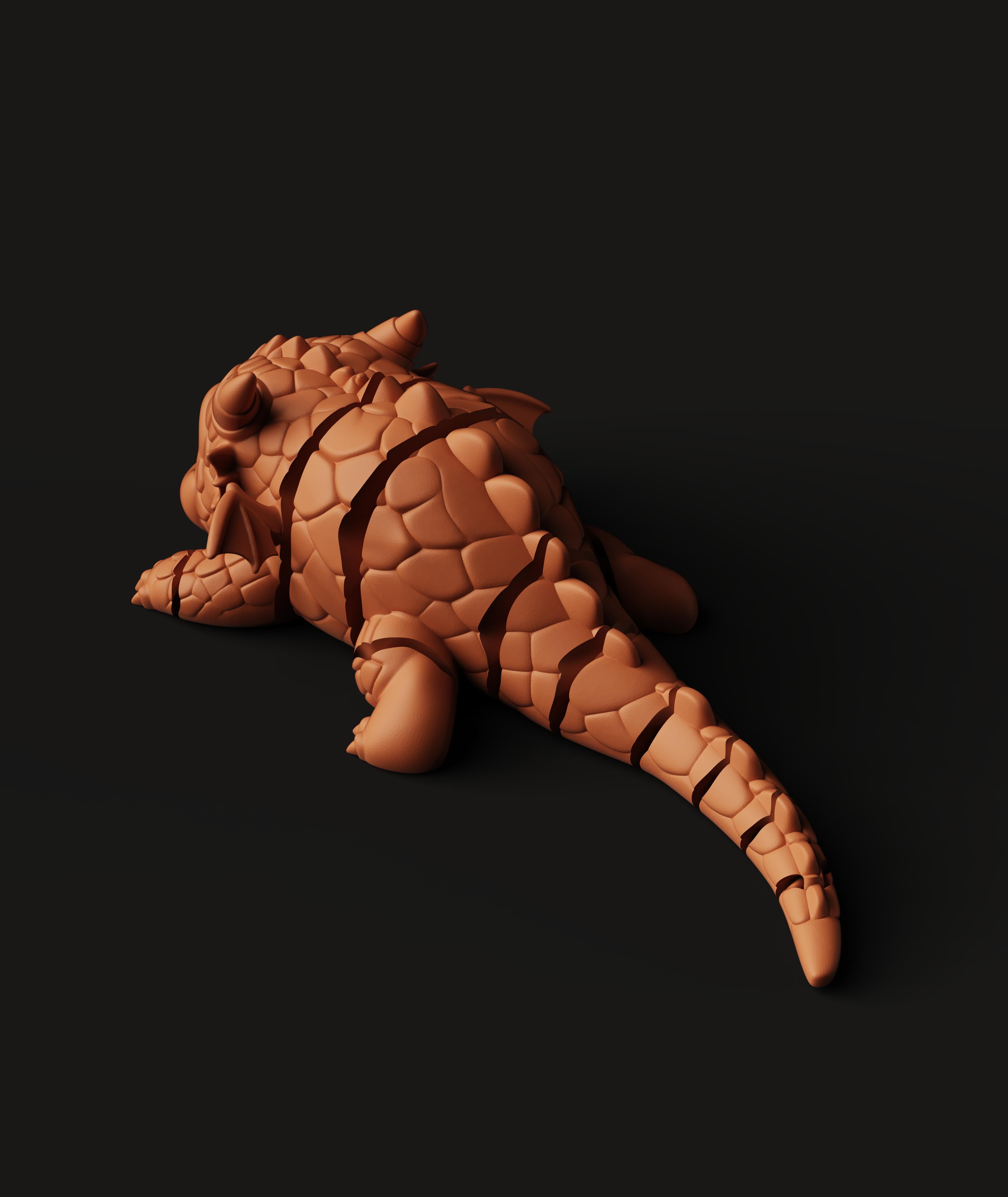 Baby Dragon Multi-Color 3MF | Fantasy Figurine | Bambu Ready 3d model