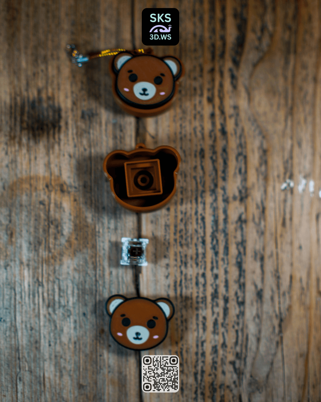 Bear Keycap clicker 3d model