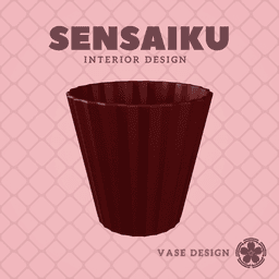 277. Cylinder 277 - Pleated Vase Custom Vase Design - Ikebana Home Decoration 3d model